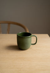 Handmade Porcelain Coffee Mug. Green-Parc Decor