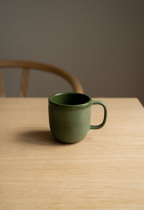 Handmade Porcelain Coffee Mug. Green-Parc Decor