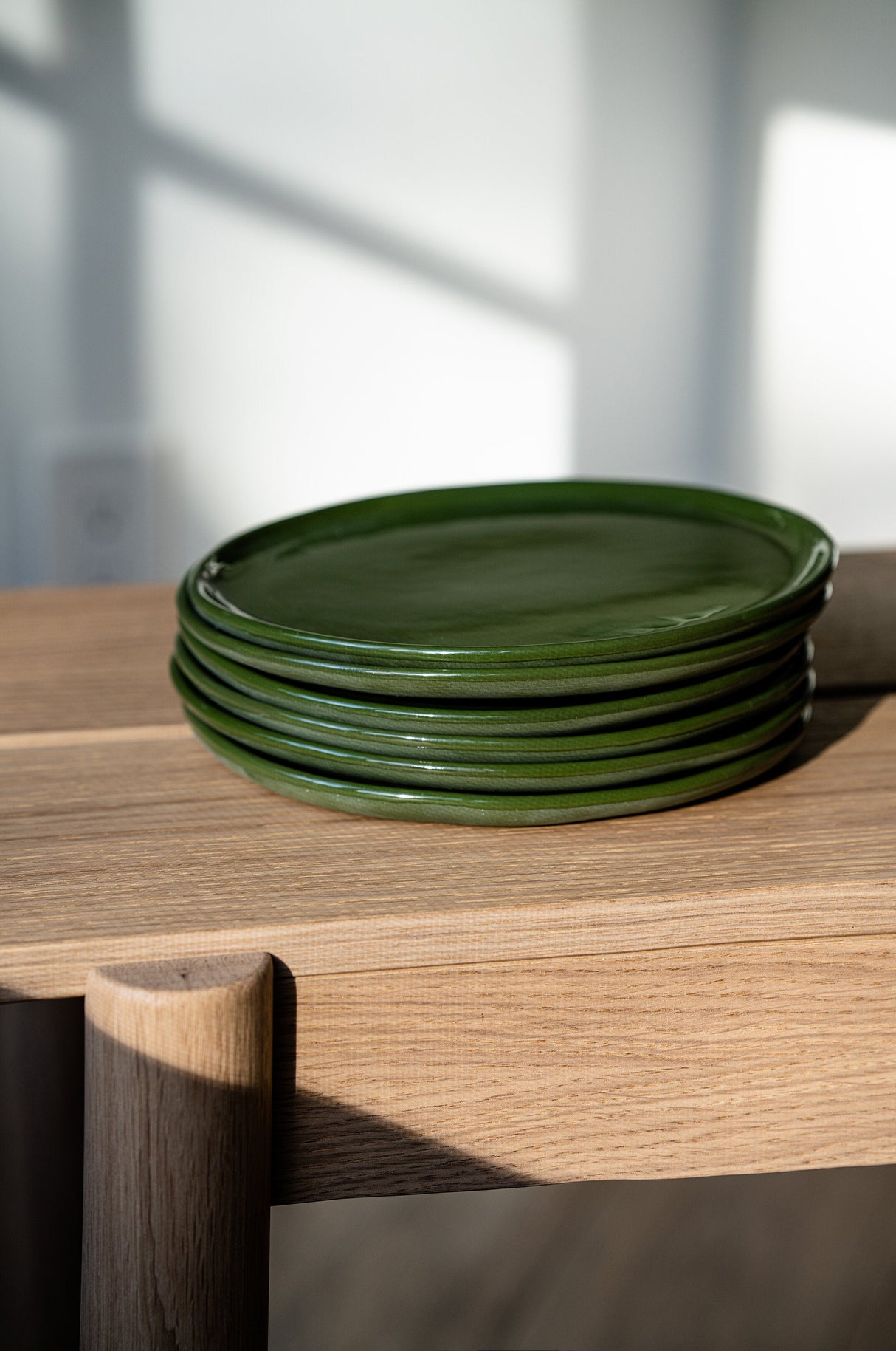 Handmade Porcelain Dinner Plates. Green-Parc Decor
