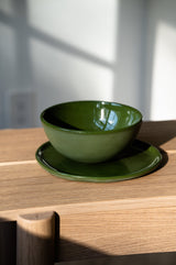 Handmade Porcelain Dinner Plates. Green-Parc Decor