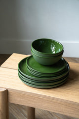 Handmade Porcelain Dinner Plates. Green-Parc Decor