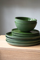 Handmade Porcelain Dinner Plates. Green-Parc Decor