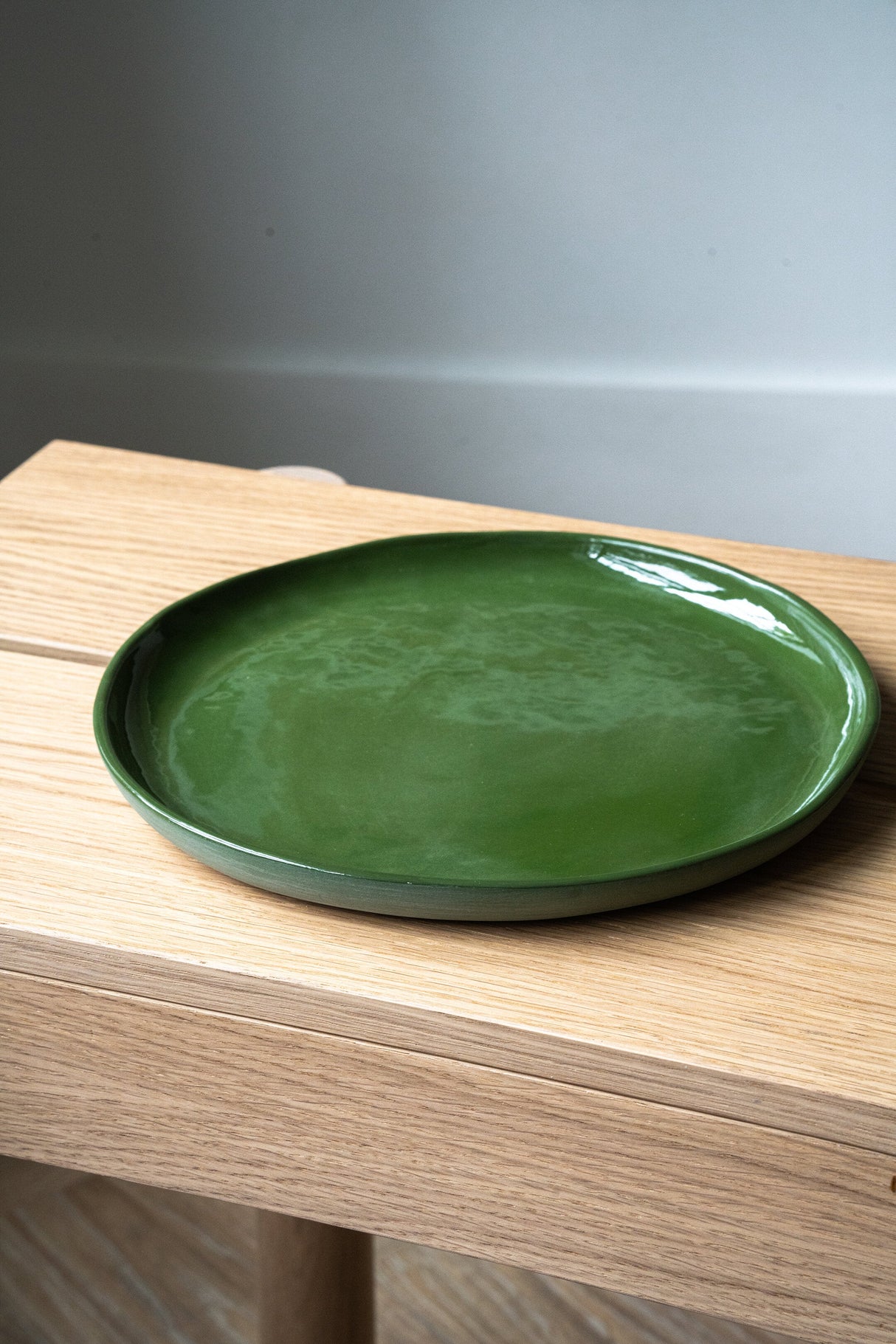 Handmade Porcelain Dinner Plates. Green-Parc Decor