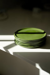 Handmade Porcelain Dinner Plates. Green-Parc Decor