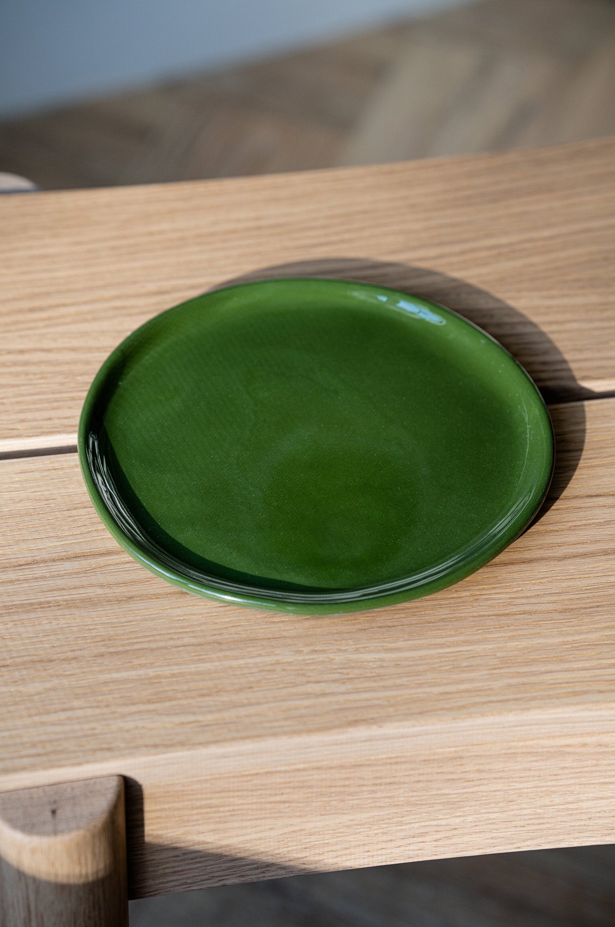 Handmade Porcelain Dinner Plates. Green-Parc Decor