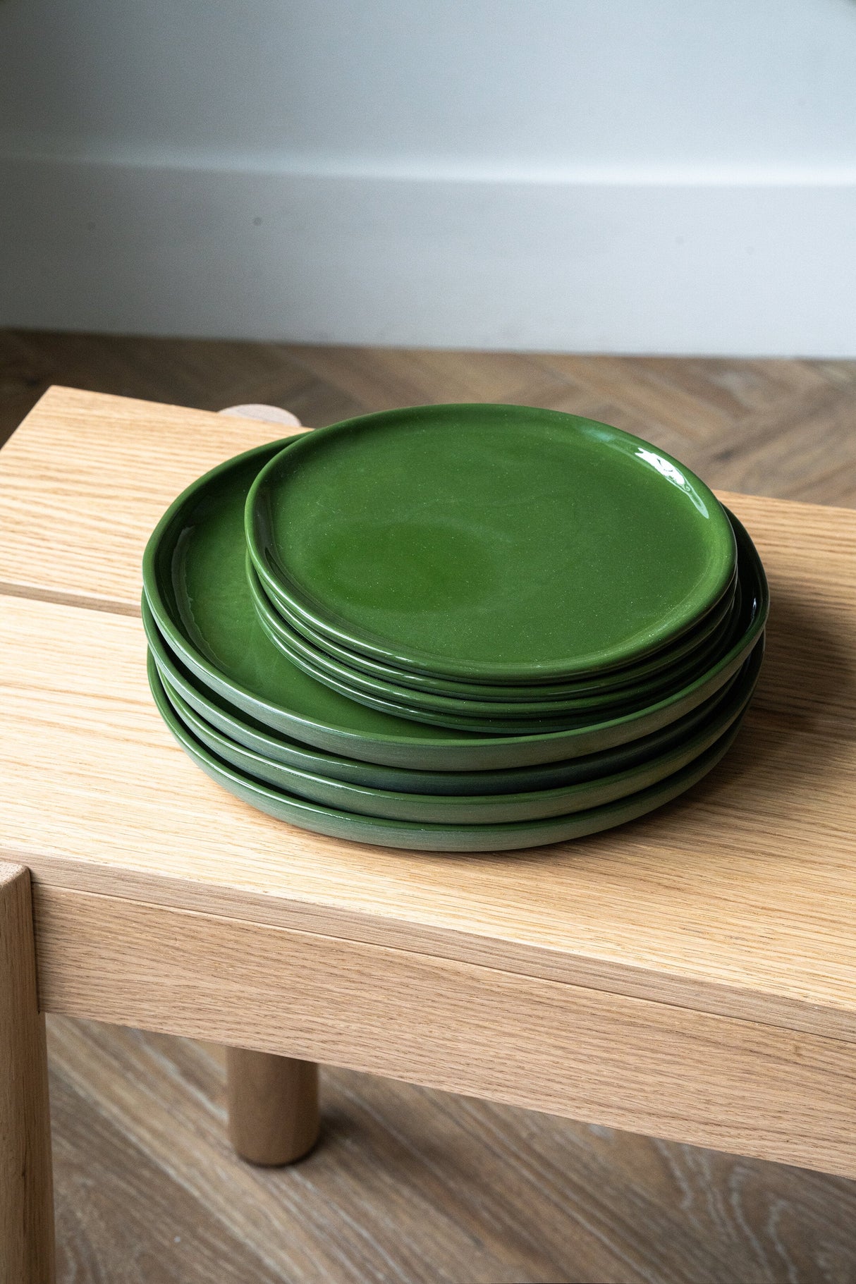 Handmade Porcelain Dinner Plates. Green-Parc Decor