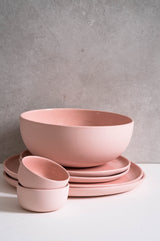 Handmade Porcelain Dinner Plates. Powder Pink-Parc Decor