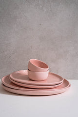 Handmade Porcelain Dinner Plates. Powder Pink-Parc Decor