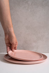 Handmade Porcelain Dinner Plates. Powder Pink-Parc Decor