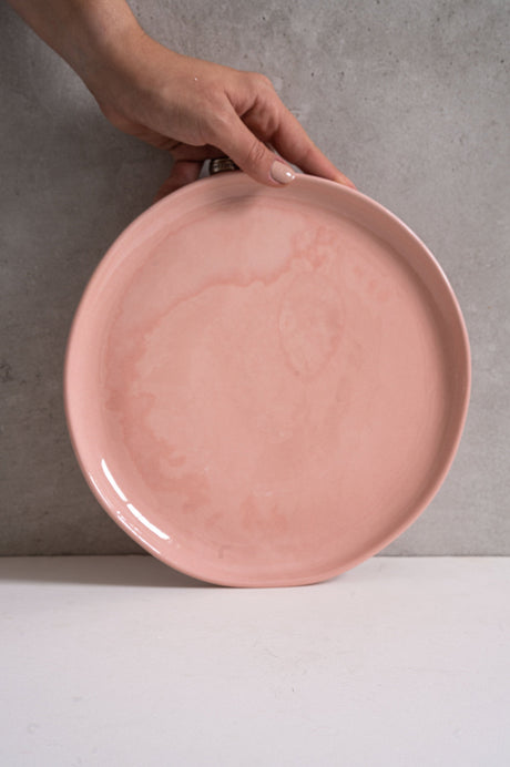 Handmade Porcelain Dinner Plates. Powder Pink-Parc Decor