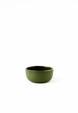 Handmade Porcelain Pinch Bowl with Gold Rim. Green-Parc Decor