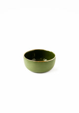 Handmade Porcelain Pinch Bowl with Gold Rim. Green-Parc Decor