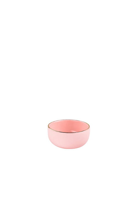 Handmade Porcelain Pinch Bowl with Gold Rim. Powder Pink-Parc Decor