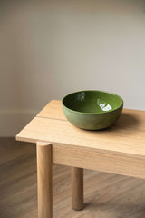 Handmade Porcelain Salad Bowl. Green-Parc Decor