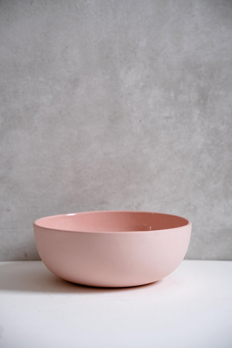 Handmade Porcelain Salad Serving Bowl. Powder Pink-Parc Decor