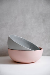 Handmade Porcelain Salad Serving Bowl. Powder Pink-Parc Decor