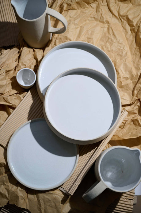 Handmade Stoneware Dinner Plates with High Sides-Parc Decor