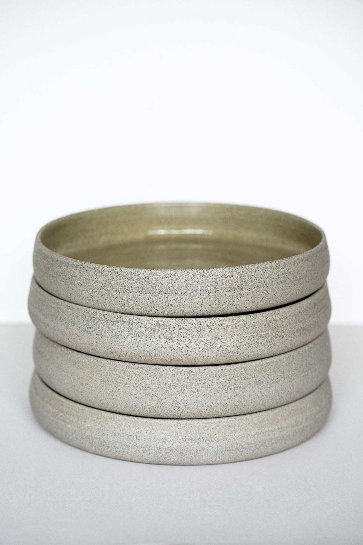 Handmade Stoneware Dinner Plates with High Sides "Concrete"-Parc Decor