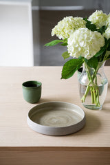 Handmade Stoneware Dinner Plates with High Sides "Concrete"-Parc Decor