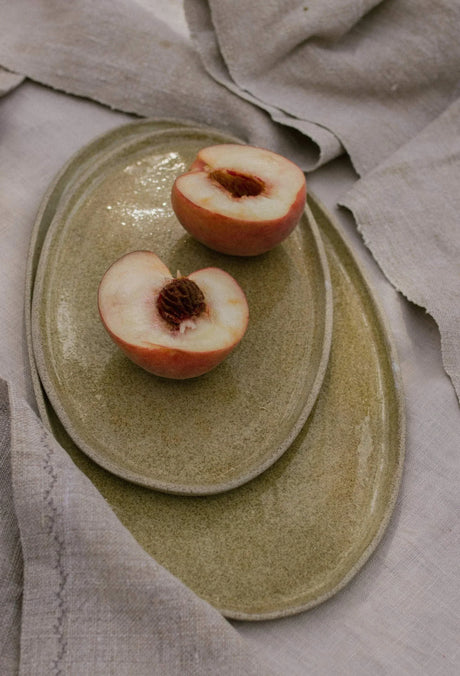 Handmade Stoneware Serving Platter "Concrete"-Parc Decor