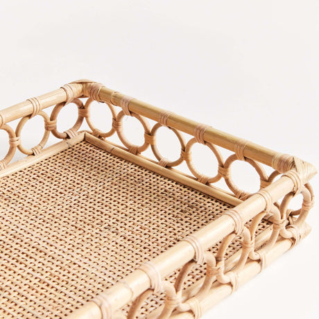 Handwoven Vintage Rattan Trays for Serving and Display (Set of 2)-Parc Decor