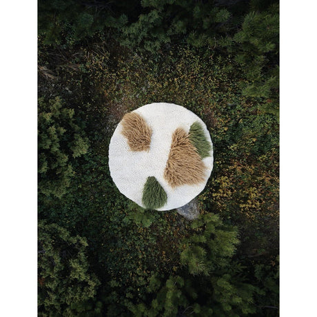 Handwoven Wool Area Round Rug "Forest"