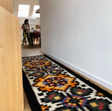 Handwoven wool runner with Traditional Carpathian pattern