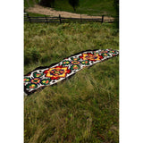 Handwoven wool runner with Traditional Carpathian pattern