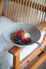 Hat Shaped Stoneware Plates "Concrete"-Parc Decor