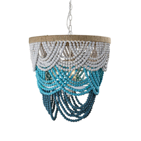 Hatfield 4-Light Bohemia Style Wood Beaded Chandelier-Parc Decor