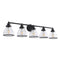 Hermosa Modern Polished Nickel & Black 5-Light Bathroom Vanity Light-Parc Decor