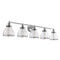 Hermosa Modern Polished Nickel & Black 5-Light Bathroom Vanity Light-Parc Decor