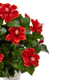 Hibiscus in Swirl Planter-Parc Decor
