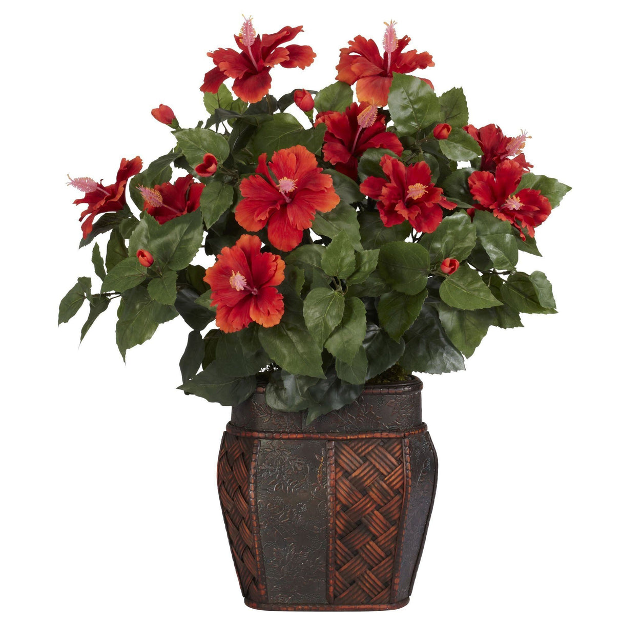 Hibiscus w/Vase Silk Plant-Parc Decor