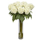 Hydrangea w/Cylinder Silk Flower Arrangement-Parc Decor
