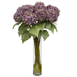 Hydrangea w/Cylinder Silk Flower Arrangement-Parc Decor