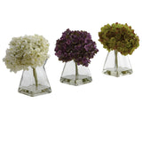 Hydrangea w/Vase (Set of 3)-Parc Decor
