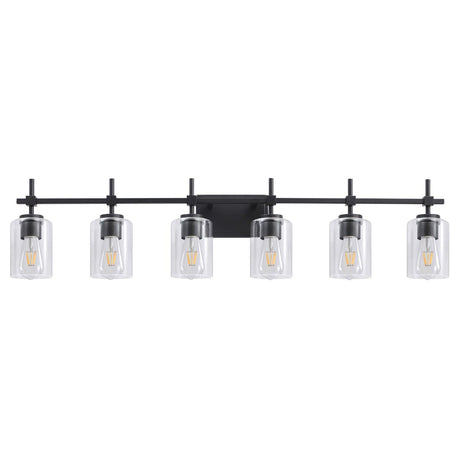 Jasper Modern Clear Glass 6-Light Bathroom Vanity Light-Parc Decor