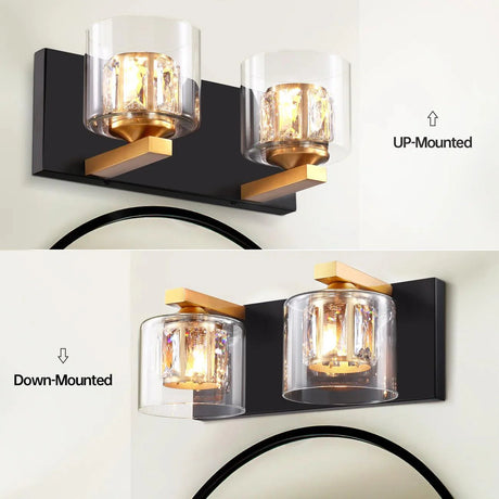 Kolt Chrome Modern 2-Light Bathroom Vanity Light-Parc Decor