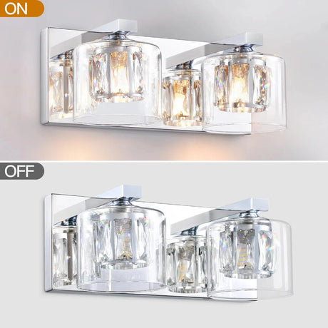Kolt Chrome Modern 2-Light Bathroom Vanity Light-Parc Decor