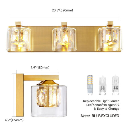 Kolt Modern 3-Light Bathroom Vanity Light-Parc Decor