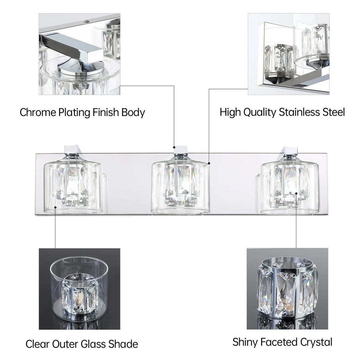 Kolt Modern 3-Light Bathroom Vanity Light-Parc Decor