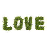 “LOVE” Boxwood Artificial Wall Decoration (Indoor/Outdoor) Trellis-Parc Decor