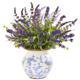 Lavender Artificial Arrangement in Floral Vase-Parc Decor