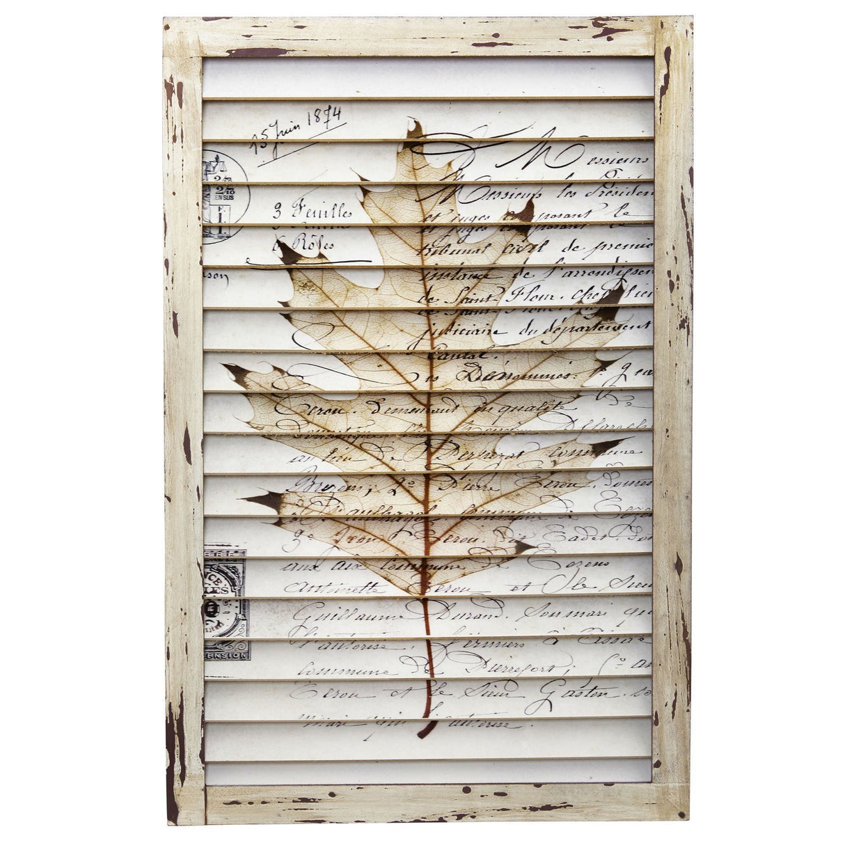 Maple Leaf Window Shutter Wall Décor-Parc Decor