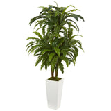 Marginatum Artificial Plant in White Tower Vase-Parc Decor