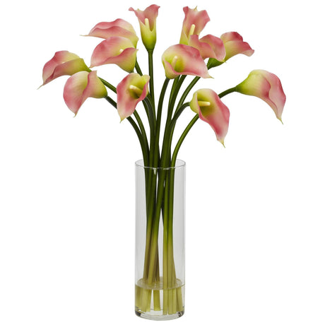Mini Calla Lily Silk Flower Arrangement-Parc Decor