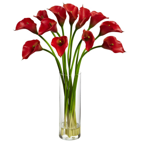 Mini Calla Lily Silk Flower Arrangement-Parc Decor