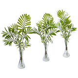 Mini Palm Artificial Plant in Vase (Set of 3)-Parc Decor
