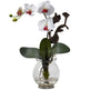 Mini Phalaenopsis w/Fluted Vase Silk Flower Arrangement-Parc Decor